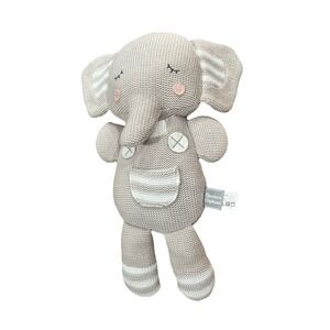 Living Textiles Knitted Elephant Plush Toy Grey Theodore Elephant NWOT